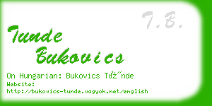 tunde bukovics business card